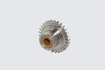 Gear with bronze bush, nickel plated